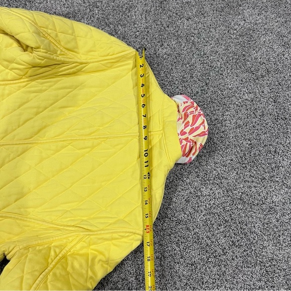 Talbots Reversible Quilted Blazer Jacket Yellow Pink Cotton Floral Women’s L - Picture 11 of 11